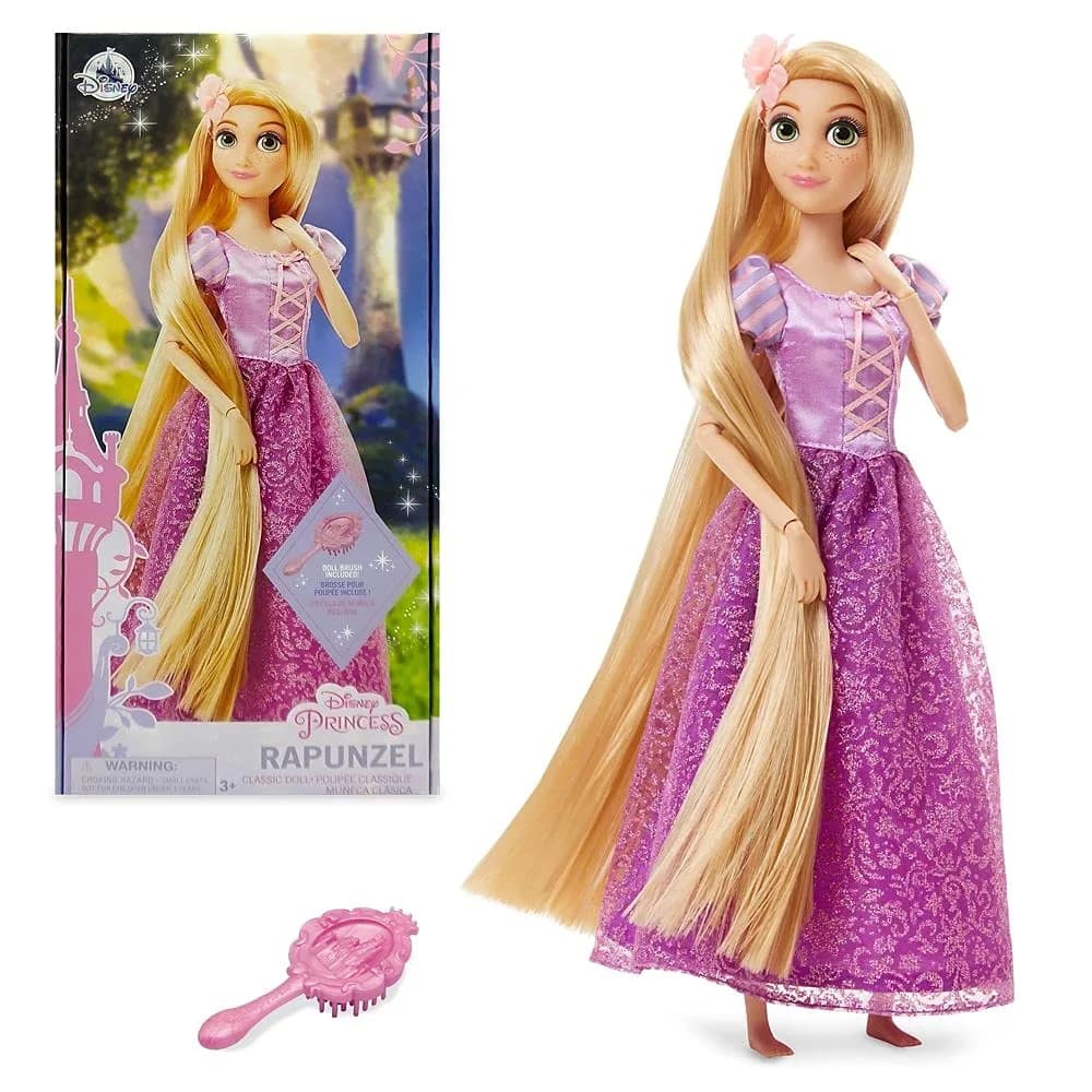 Disney Store Rapunzel Classic Doll 11 Inches | Posable Toy with Brush Accessory - main product image
