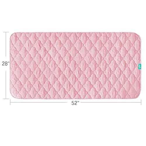 Biloban Waterproof Crib Mattress Protector Pink 71cm (28") x 132cm (52") | Breathable Quilted Pad for Safe Sleep thumbnail 4