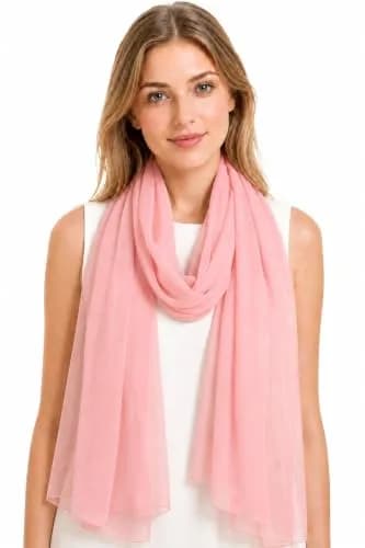 YOUR SMILE Women Lightweight Breathable Solid Color Soft Chiffon Scarf 70x27.5 inches | Elegant Year-Round Accessory thumbnail 1