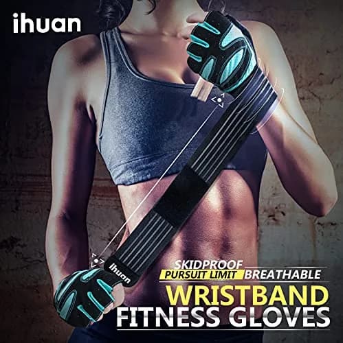 ihuan Ventilated Weight Lifting Gym Gloves with Wrist Support | Full Palm Protection for Men & Women thumbnail 6