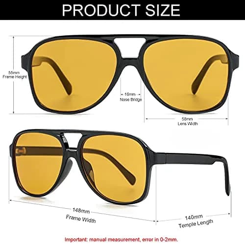 NIDOVIX Polarized Aviator Sunglasses for Men Women 58mm Lens Width | Classic Vintage Style thumbnail 4