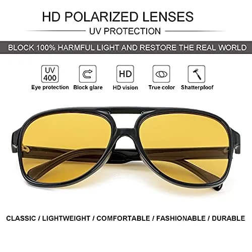 NIDOVIX Polarized Aviator Sunglasses for Men Women 58mm Lens Width | Classic Vintage Style thumbnail 5