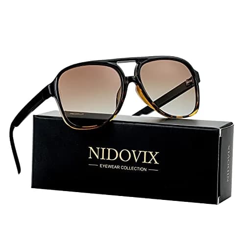 NIDOVIX Polarized Classic Vintage Aviator Sunglasses for Men Women 58mm (2.28in) | UV400 Protection thumbnail 2