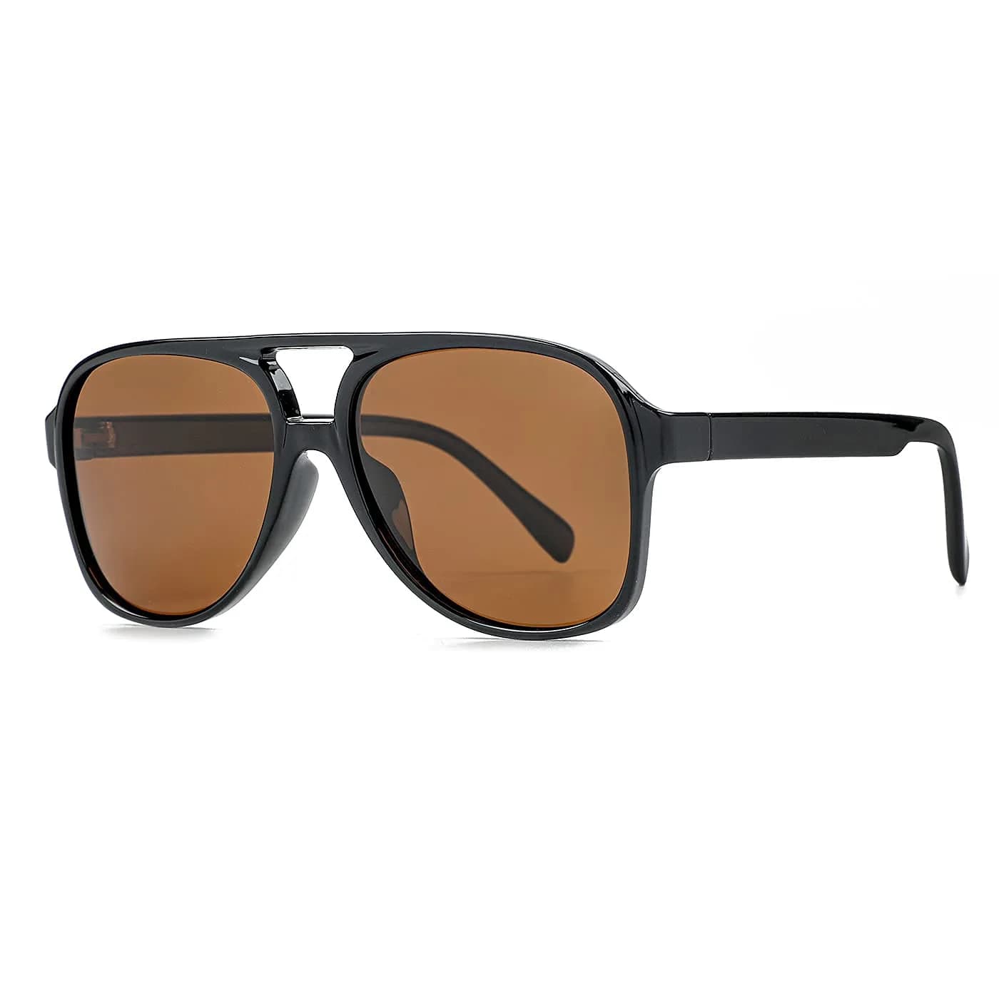 NIDOVIX Polarized Aviator Sunglasses for Men Women 58mm Lens Width | Classic Vintage Style — Black/Brown