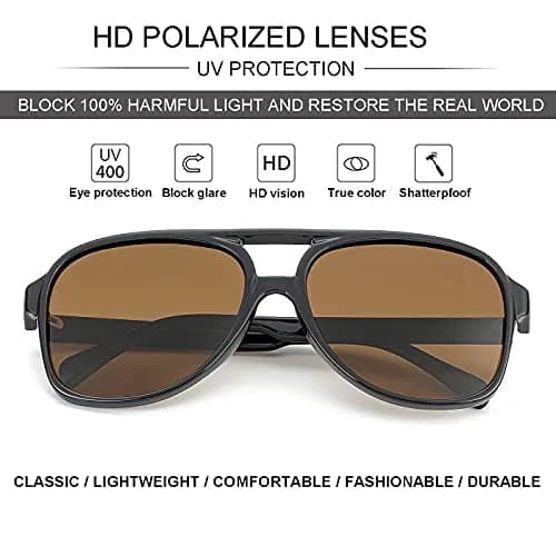 NIDOVIX Polarized Aviator Sunglasses for Men Women 58mm Lens Width | UV400 Protection thumbnail 4
