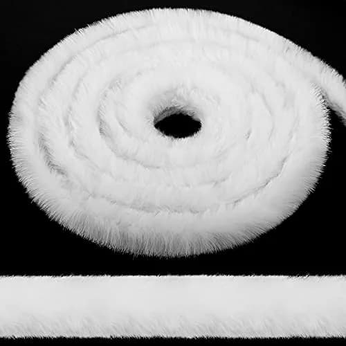 WILLBOND White Faux Fur Trim Ribbon 0.98in x 29.5ft | Fluffy Xmas Craft Decor thumbnail 1