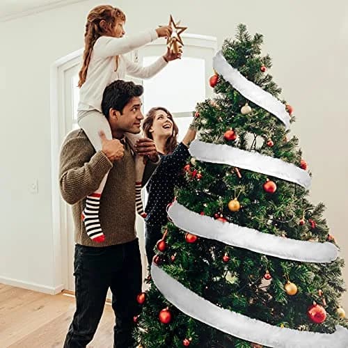 WILLBOND White Faux Fur Trim Ribbon 0.98in x 29.5ft | Fluffy Xmas Craft Decor thumbnail 6