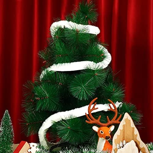 WILLBOND White Faux Fur Trim Ribbon 0.98in x 29.5ft | Fluffy Xmas Craft Decor thumbnail 3