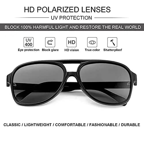 NIDOVIX Polarized Classic Vintage Aviator Sunglasses for Men Women 58mm Lens Width | UV400 Protection thumbnail 4