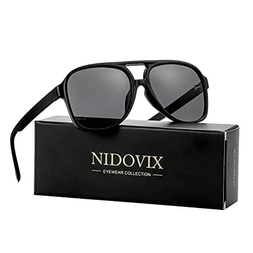 NIDOVIX Polarized Classic Vintage Aviator Sunglasses for Men Women 58mm Lens Width | UV400 Protection thumbnail 2
