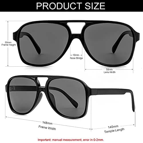 NIDOVIX Polarized Classic Vintage Aviator Sunglasses for Men Women 58mm Lens Width | UV400 Protection thumbnail 3