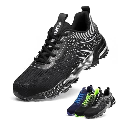 Furuian Steel Toe Shoes for Men & Women 13.5 Women/12 Men | Comfortable Puncture-Resistant Safety Shoes thumbnail 1