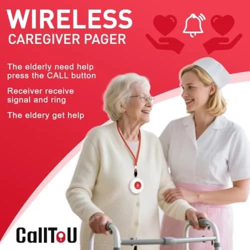 CallToU Wireless Caregiver Pager System with 4 Call Buttons & 1 Receiver | 500ft Range, Waterproof thumbnail 9