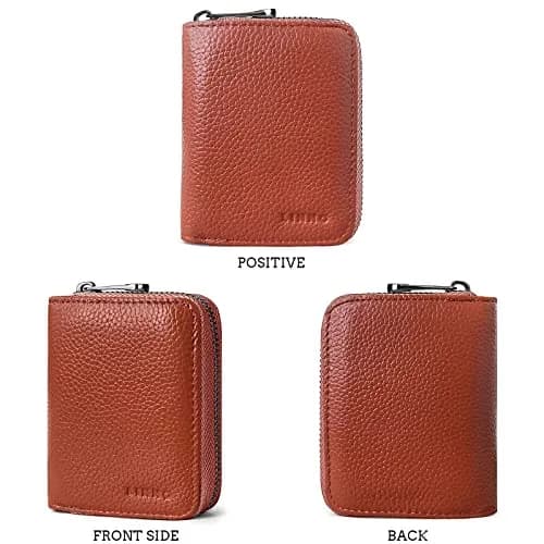 Linno RFID 20 Slots Credit Card Wallet Genuine Leather Small Wallet for Women or Men with Zipper | RFID Blocking Accordion Wallet thumbnail 5