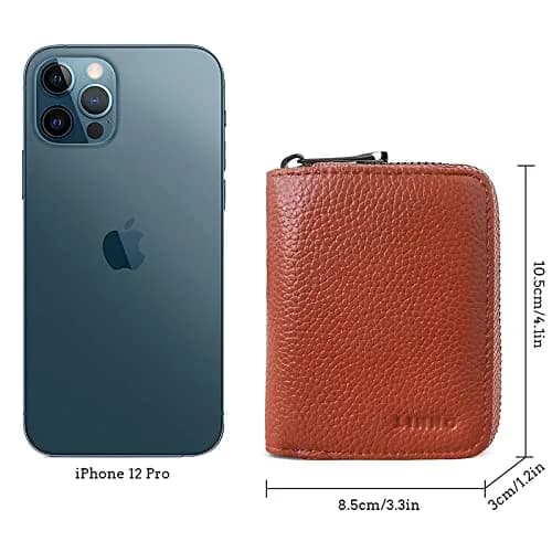 Linno RFID 20 Slots Credit Card Wallet Genuine Leather Small Wallet for Women or Men with Zipper | RFID Blocking Accordion Wallet thumbnail 6