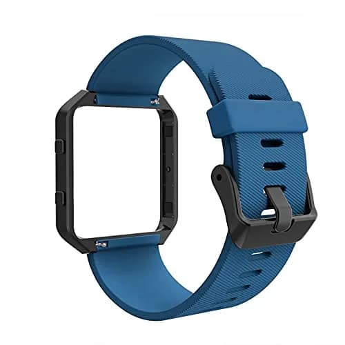 Simpeak Sport Band Compatible with Fitbit Blaze Smartwatch Sport Fitness, Silicone Wrist Band with Metal Frame for Fitbit Blaze Men Women (Blue, Small) thumbnail 5