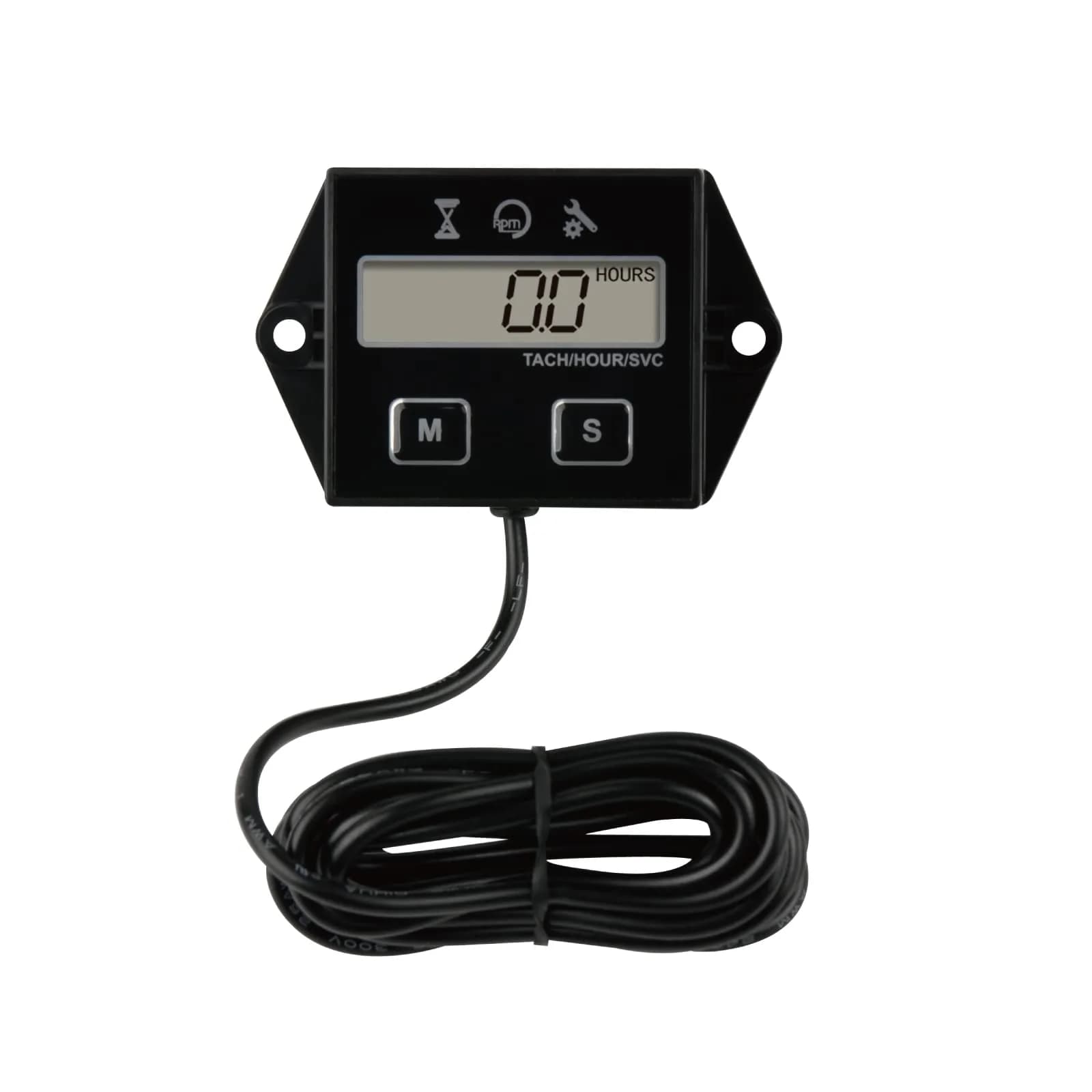 YOOREAL Digital Inductive Tach Hour Meter, RPM Gauge Meter Tachometer with Resettable Hours & Maintenance Timer | 0-20000 RPM, 99999 Hours - main product image