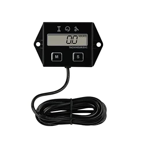 YOOREAL Digital Inductive Tach Hour Meter, RPM Gauge Meter Tachometer with Resettable Hours & Maintenance Timer | 0-20000 RPM, 99999 Hours thumbnail 1