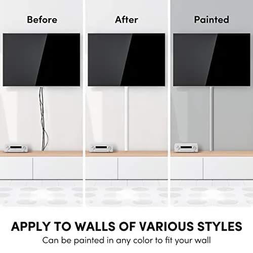 EVEO Black Cord Management Cable Hider Kit 381cm (150in) | Paintable Wire Concealer for Walls thumbnail 4