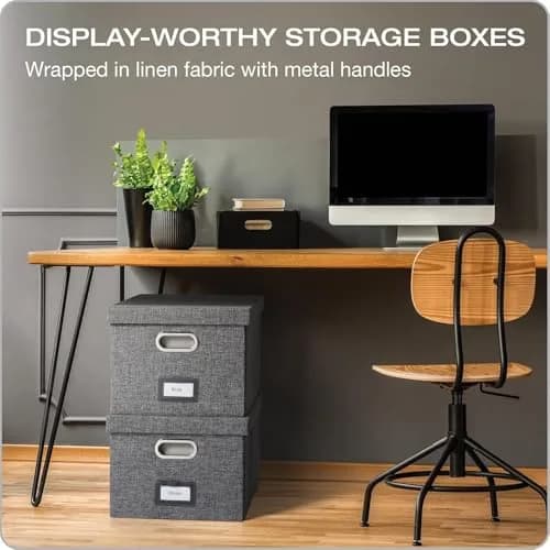 Pendaflex Collapsible File Organizer Box with Lid, Letter/Legal Hanging File Storage Box 43.2cm (17")L x 35.1cm (14")W x 26.7cm (10.5")H | Holds 34 Liters thumbnail 5
