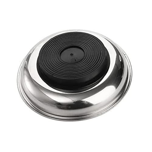 Hedume 6-Piece Round Magnetic Parts Tray Set 7.6cm (3") 10.2cm (4") 15.2cm (6") | Strong Stainless Steel Tool Holder for Mechanics thumbnail 4
