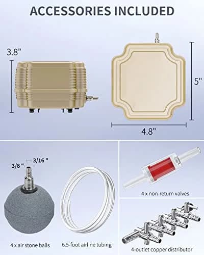 Pawfly 7 W 254 GPH Commercial Air Pump with Air Stones & Accessories | Ultra Quiet & Adjustable (120 chars) thumbnail 4