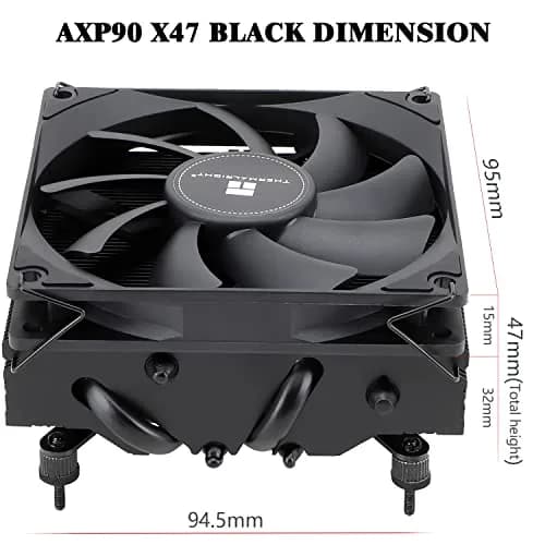 Thermalright AXP90-X47 Black Low Profile CPU Cooler 47mm Height | Compatible with AMD AM4 AM5/Intel LGA 1700/1200/115X thumbnail 6
