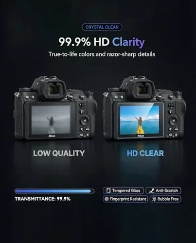 iDaPro Tempered Glass Screen Protector for Nikon D850 LCD & Top Screen | 9H Hardness, Anti-Glare, Bubble-Free Installation thumbnail 5