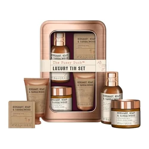 Baylis & Harding Fuzzy Duck Grooming Tin Gift Set for Men | 100ml (3.3 Fl Oz) Hair & Body Wash, 50ml (1.6 Fl Oz) Aftershave Balm, 30ml (1 Fl Oz) Face Wash & 25g Soap thumbnail 1