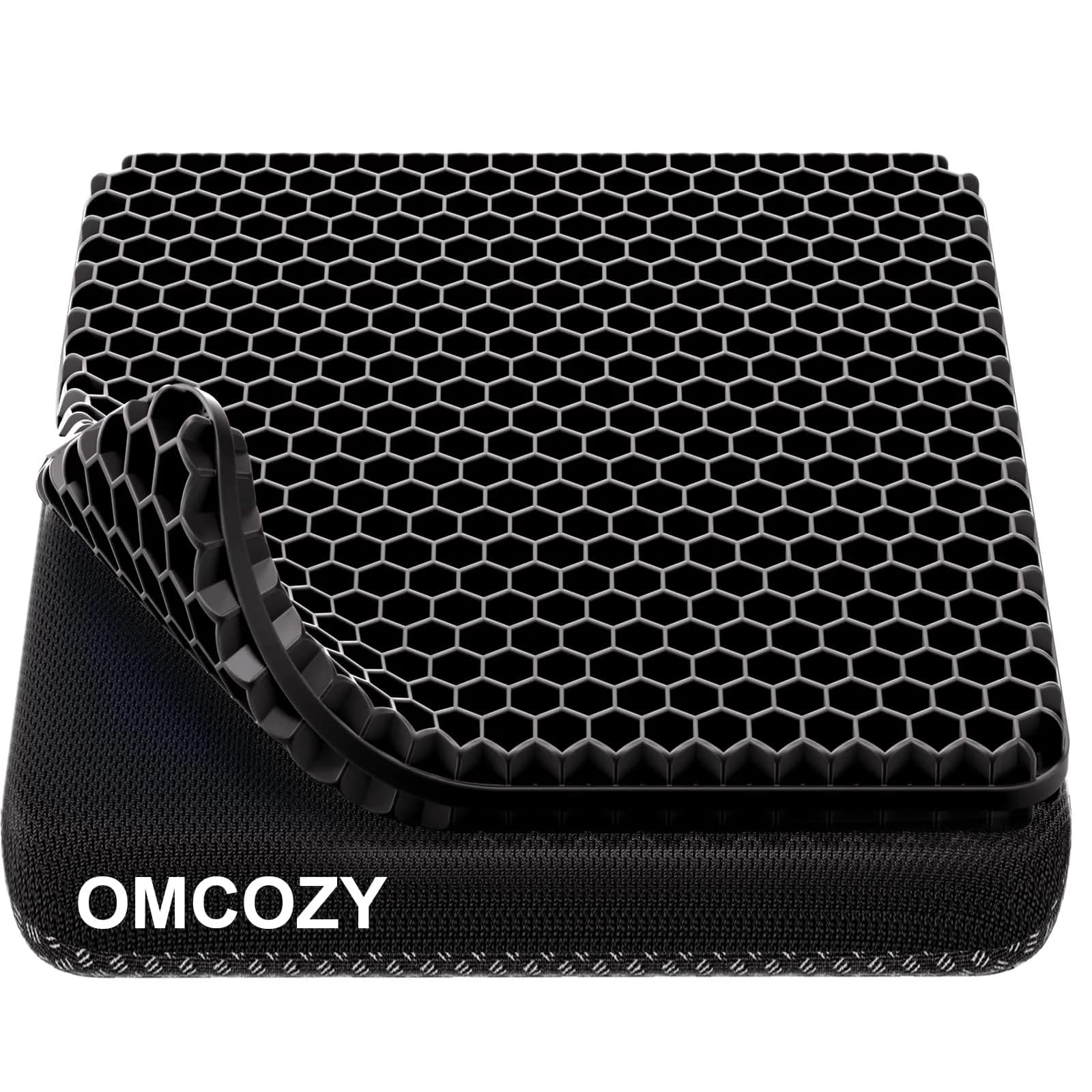 OMCOZY Gel Seat Cushion Large 46cm x 44cm x 3.8cm | Cooling Honeycomb Design for Office Chair, Car, Wheelchair