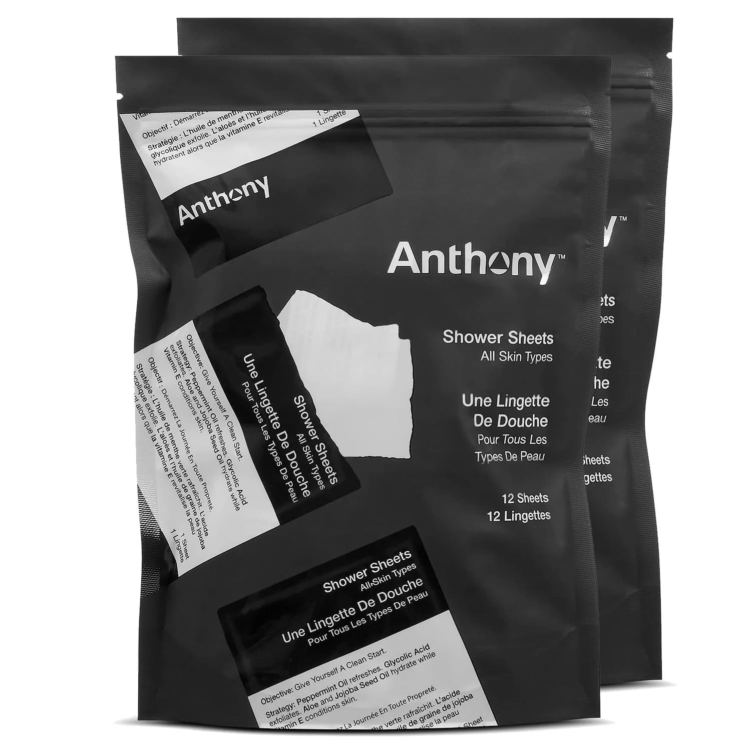 Anthony Body Wipes Skin Cleaning Wipe 24 Count | No-Rinse Body Wipes for Travel & Outdoors - main product image