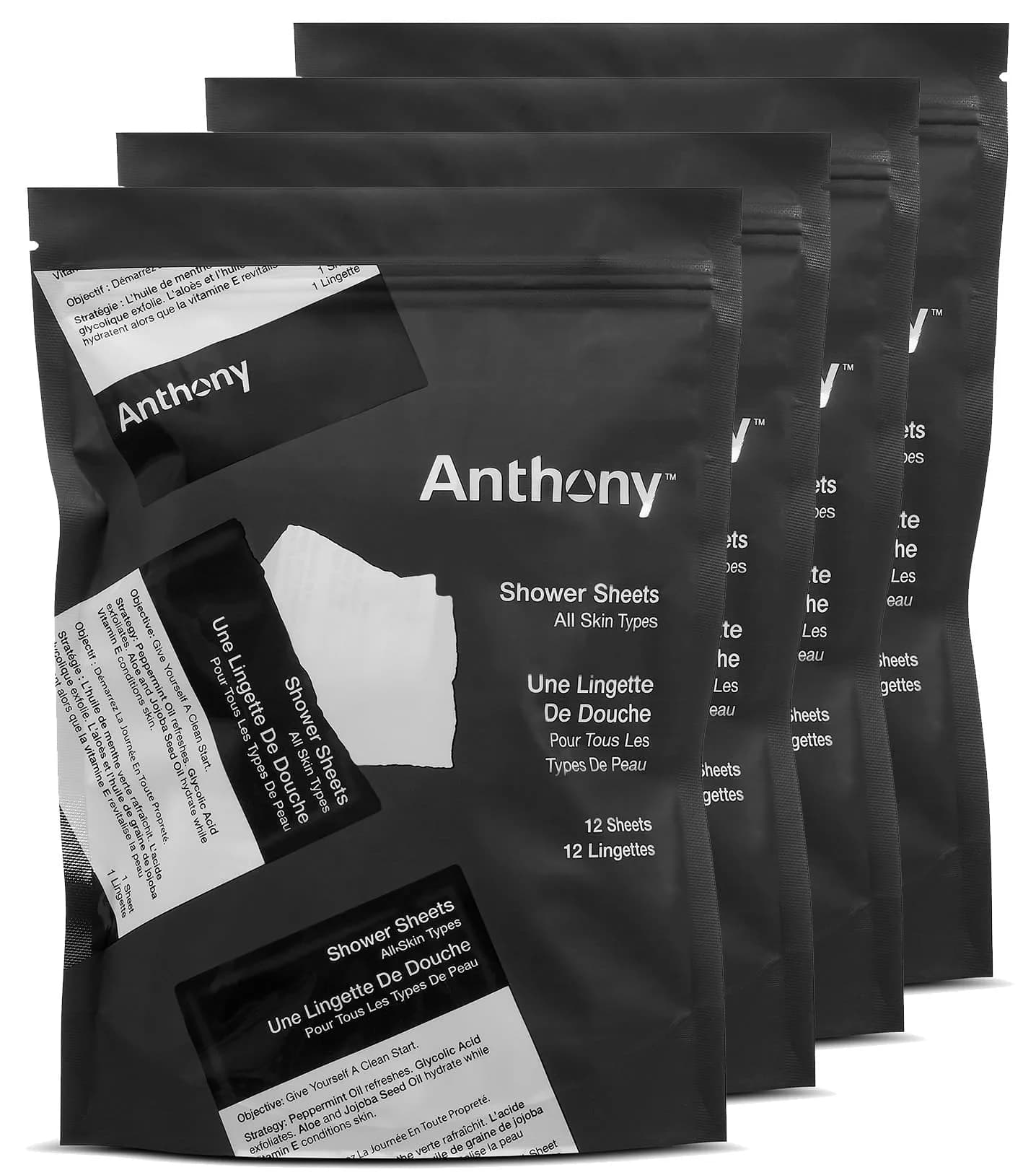 Anthony Body Wipes 48 Count | No-Rinse Body Cleansing Wipes for Travel & Outdoors - main product image