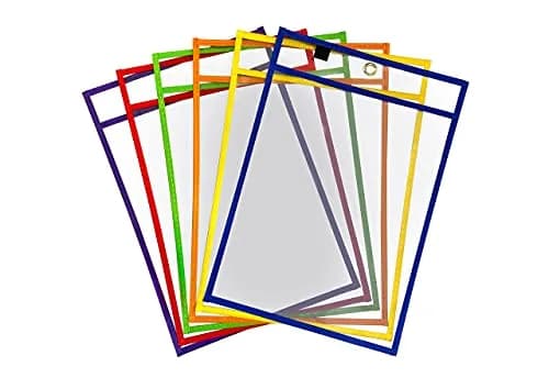 Scribbledo Dry Erase Pocket Sleeves 6 Pack, Reusable Sheet Protectors 36cm (14") x 25cm (10") | Heavy Duty Vinyl for Classroom & Homeschool thumbnail 7