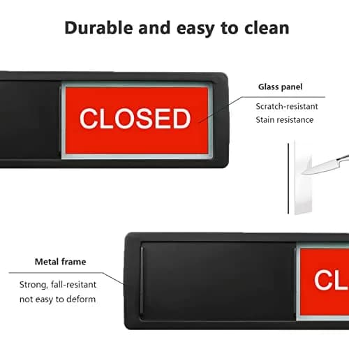 LoYinLo Open Closed Sign 7x2 inches | Sliding Door Indicator for Business & Office thumbnail 4