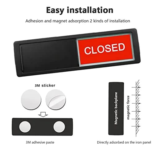 LoYinLo Open Closed Sign 7x2 inches | Sliding Door Indicator for Business & Office thumbnail 3