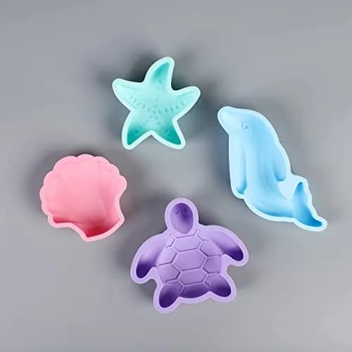 BLUE GINKGO Silicone Beach Toys, 7-Piece Set, Pink | Travel-Friendly, Soft Silicone Sand Play thumbnail 5