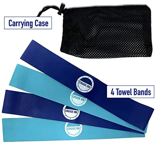 Cruise On Towel Bands for Cruise Chairs 4 Pack | Blue & Teal, Latex-Free, Lounge Use thumbnail 3