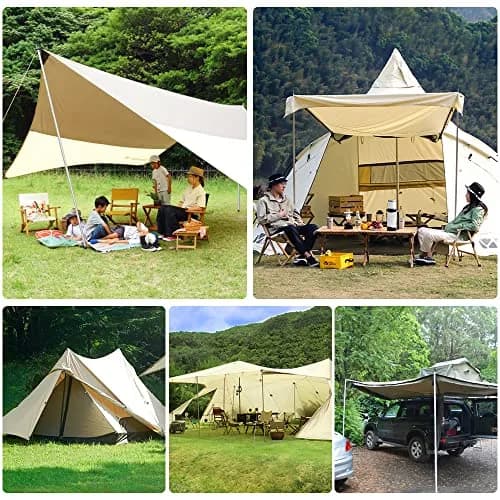 KOMCLUB Telescoping Tent Poles Set of 2 | Heavy Duty Stainless Steel Adjustable Poles for Tarps & Tents thumbnail 7