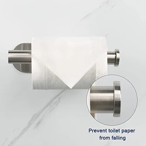NearMoon Self Adhesive Toilet Paper Holder SUS304 Stainless Steel | Rustproof Brushed Nickel (1 Pack) thumbnail 6