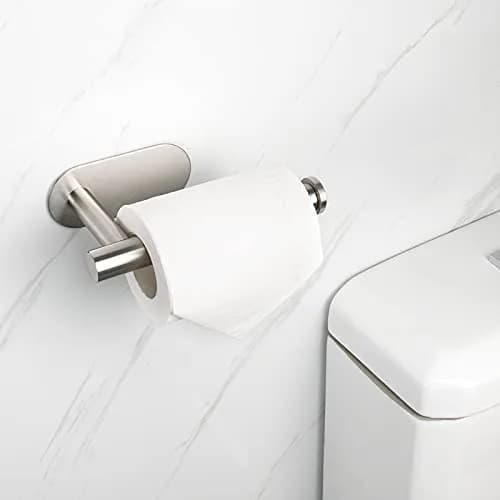 NearMoon Self Adhesive Toilet Paper Holder SUS304 Stainless Steel | Rustproof Brushed Nickel (1 Pack) thumbnail 7