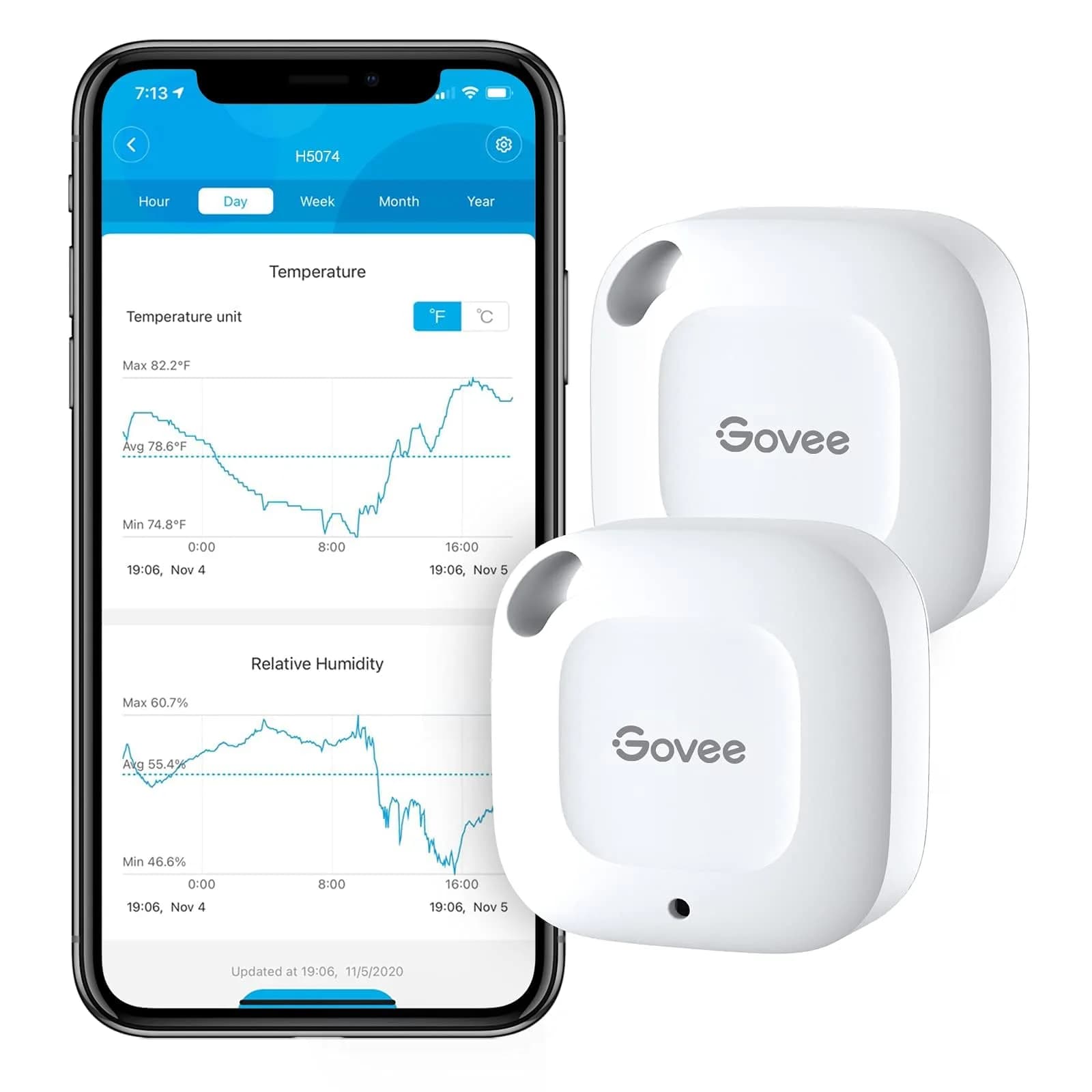 Govee Smart Bluetooth Thermometer Hygrometer 2 Pack | Real-time Monitoring & Alerts — 2-Pack