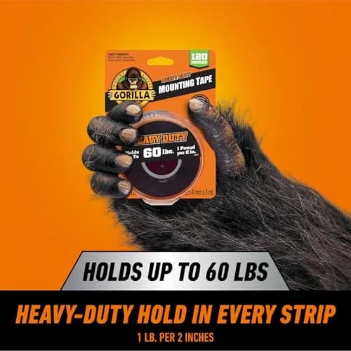 Gorilla Heavy Duty Double Sided Mounting Tape 1" x 120" (12-Pack, Clear) | Weatherproof Industrial Strength thumbnail 7