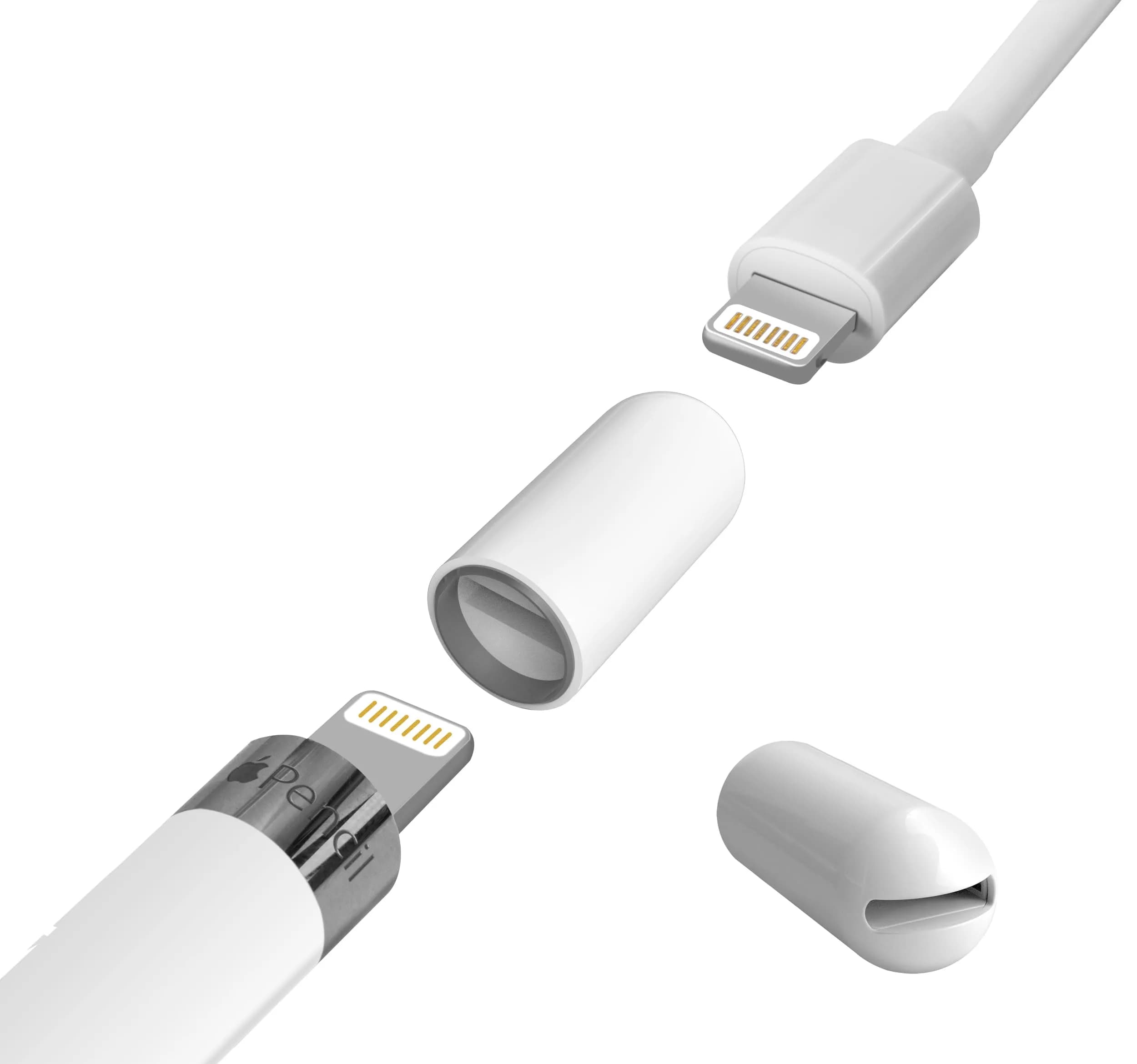 TechMatte Charger Adapter & Cap 2-in-1 for Apple Pencil 1st | Non-Magnetic, Direct Charging - main product image