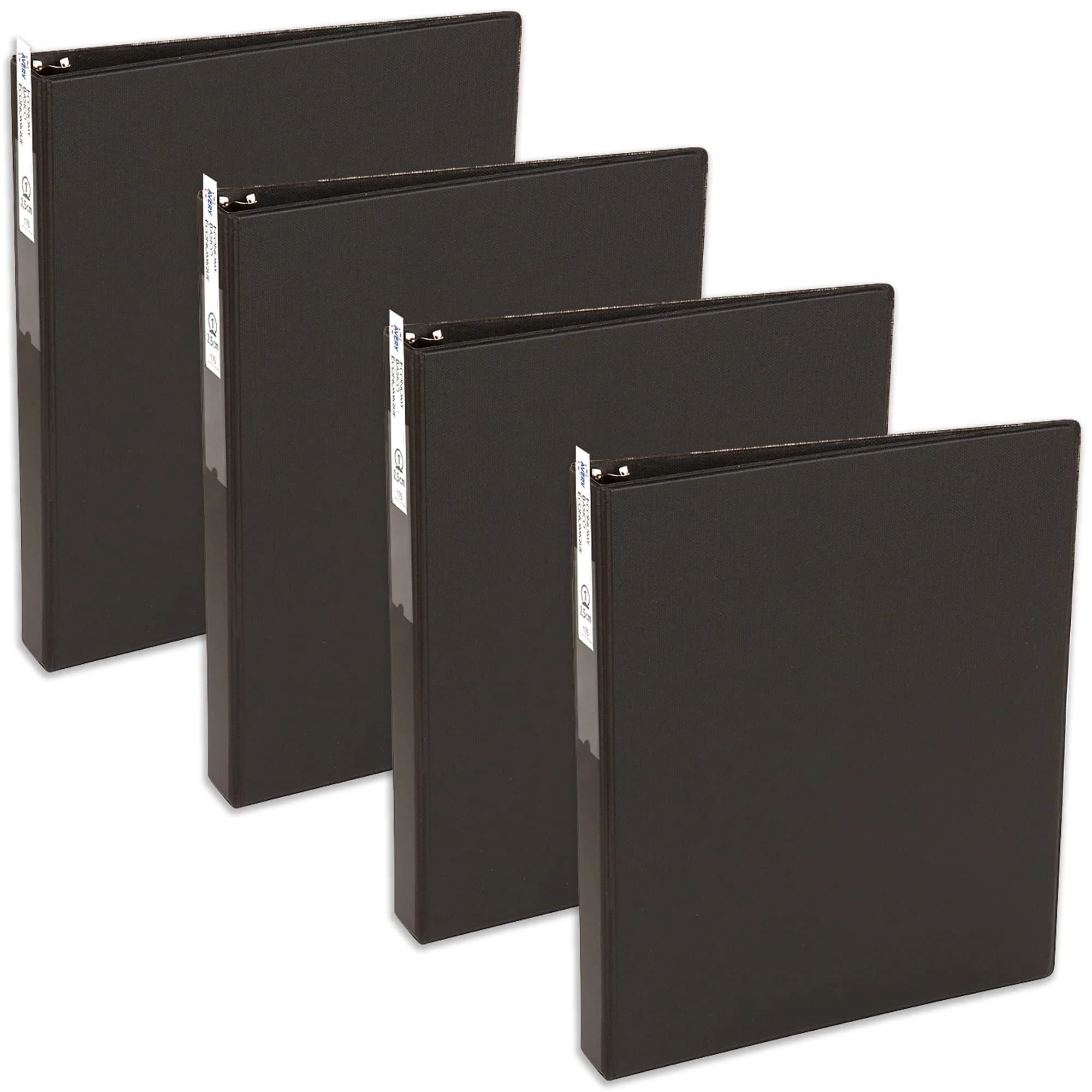 Avery Standard 3 Ring Binder, 1" Round Rings, Black | Light Workload Organizer — Black