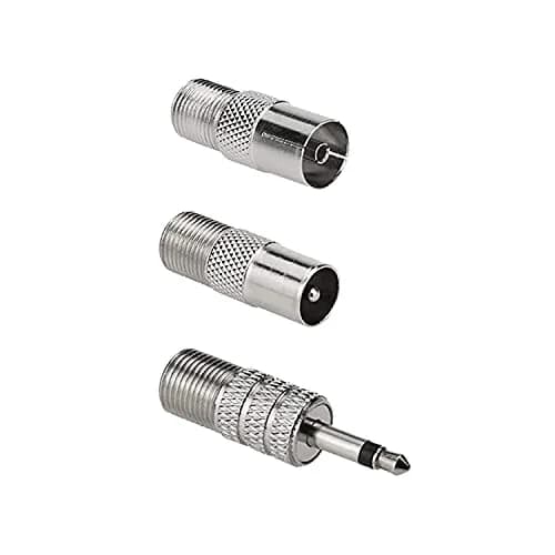 AEDIKO Telescopic FM Antenna 75 Ohm F-Type Male Plug with 3 Connectors | Improves Radio Reception thumbnail 4