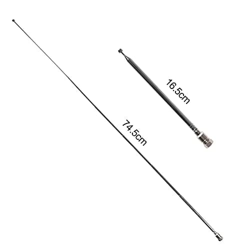 AEDIKO Telescopic FM Antenna 75 Ohm F-Type Male Plug with 3 Connectors | Improves Radio Reception thumbnail 5