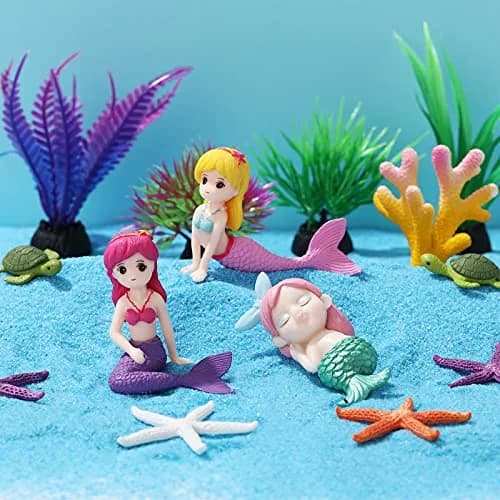 Jetec 13 Pcs Mermaid Fish Tank Decor Set | Aquarium Ornaments for Fish & Aquascaping thumbnail 3