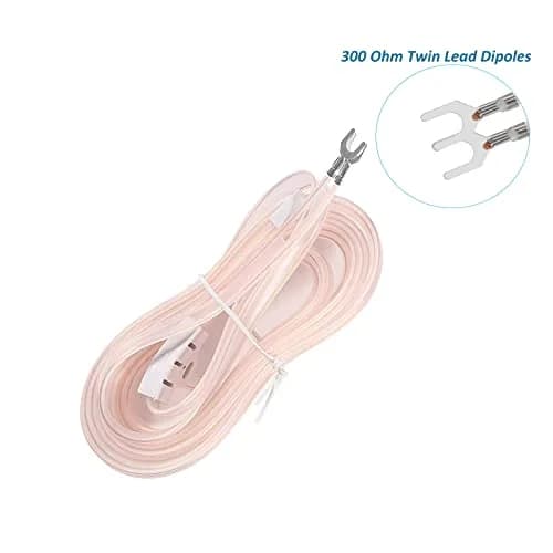 AEDIKO FM Dipole Antenna 300 Ohm T Shape | Improve FM Stereo Reception, 1.5m Cable, White/Black thumbnail 3