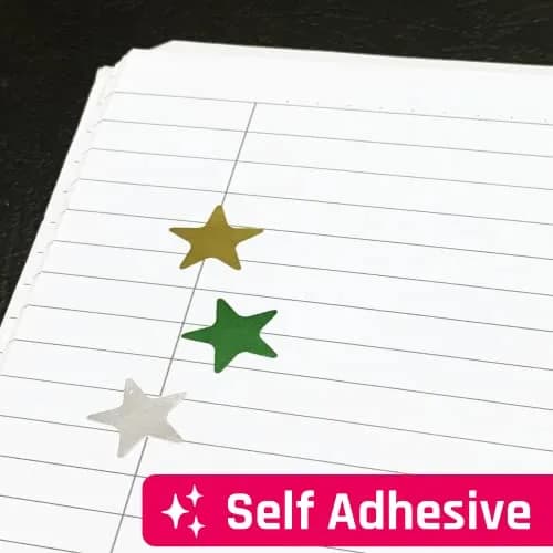 TownStix Silver Foil Star Metallic Stickers 1000 Pack | Permanent Adhesive for Crafts thumbnail 7