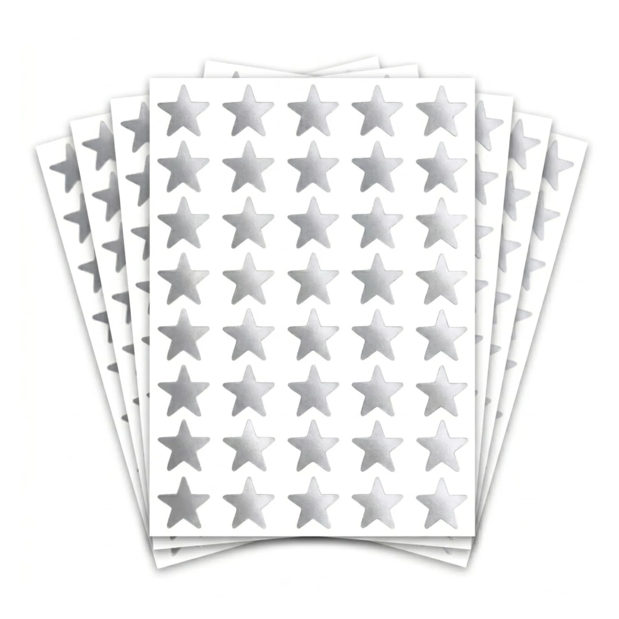 TownStix Star Metallic Stickers 1000 Pack | 8 Colors, 0.6" Diameter, Permanent Adhesive — Silver